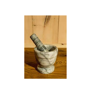 Mortero de mármol, mazo y mortero cilíndrico, artesanía natural, al mejor precio - Product Image 5