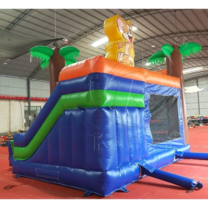 Château gonflable commercial à thème dessin animé européen, combo château sauteur en PVC écologique pour événements extérieurs - Product Image 3