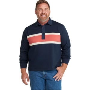 T-shirt de streetwear surdimensionné à rayures sur la poitrine, style vintage, pour homme, logo personnalisé, t-shirt à manches longues de haute qualité, maillot de golf OEM - Product Image 4