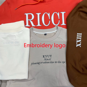 เสื้อสเวตเชิ้ตคอโอแบบใหม่สำหรับฤดูหนาว ผู้ชาย สีพื้นเรียบ น้ำหนัก 360 กรัม ผลิตจากโพลีเอสเตอร์/คอตตอน แขนยาว ปลายแขนแบบริบ ปักลายตามสั่ง - Product Image 3