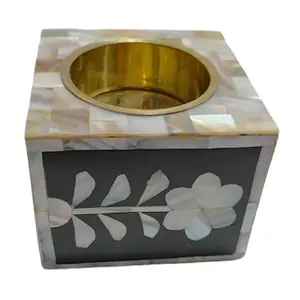 Tradnary Mother Of Pearl Inlay Bakhoor Burner In New Hexagonal Shape Stylish Floral Design from India by Crafts Calling