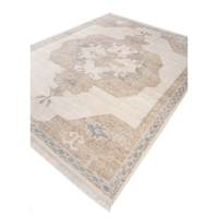 Thyme White Ice/Silver Hand Knotted Wool and Tencil Rugs AKWT-1081 Kilim Style Medallion Rectangle 2x3 ft Soft Living Room Decor