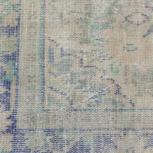 พรมวินเทจขนาด 2.3x2.3 ฟุต พรมตุรกีขนาดเล็ก พรมลายกราฟิกสีน้ำเงิน - Product Image 3