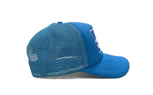 Sombreros de camionero de Espuma Azul con logotipo personalizado Hip Hop de moda para ropa informal al aire libre Diseño de parche DE LOS Emiratos Árabes Unidos Venta al por mayor Injae Vina Headwear - Product Image 5