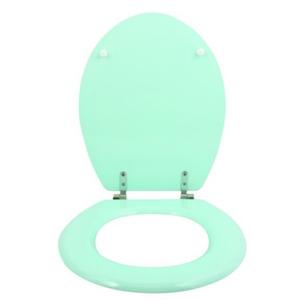 Asiento de Inodoro de MDF Verde Pastel con Bisagras de Acero Inoxidable - Product Image 2