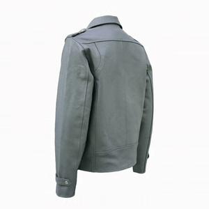 <b>Grey</b> Biker Style Premium Quality Lambskin Leather <b>Jacket</b> Vintage Slim Fit Biker Genuine Leather <b>Jacket</b> For Men - Product Image 3