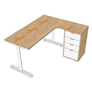 TIO System L-Shaped Corner PC <b>Desk</b> with Integrated Cabinet & Drawer <b>Folding</b> & Storage Features for Home Office-HBTO006 - Product Image 5