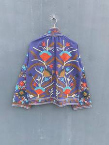 Handmade Suzani Embroidered Cotton Jacket Colorful Floral Boho <b>Coat</b> Artisan Ethnic Outerwear <b>for</b> <b>Women</b> - Product Image 4