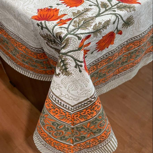 Nappe Couverture De Noël Coton Main Bloc Imprimé Fabrication Floral pour Restaurant Cuisine Salle À Manger - Product Image 1