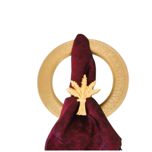 Rond de serviette créatif en métal doré Design avantageux Anneaux de serviette en perles pour décor de table à manger formel ou décontracté Manchette de serviette - Product Image 2