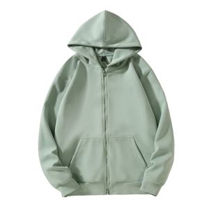 Nouveaux sweats à capuche zippés de haute qualité pour hommes lavage à l'acide recadrée goutte épaule Logo personnalisé épais 100% coton sweats à capuche zippés 2026 - Product Image 2