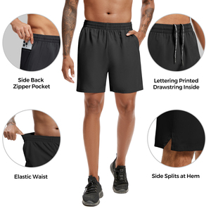 กางเกงขาสั้นวิ่งผู้ชายพิมพ์โลโก้ตามสั่ง ผ้าโพลีเอสเตอร์คุณภาพสูง ระบายอากาศได้ดี และเป็นมิตรกับสิ่งแวดล้อม - Product Image 6