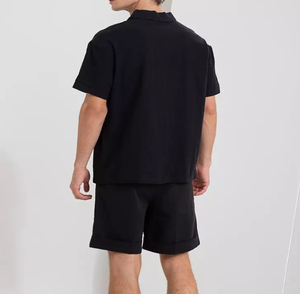 เสื้อโปโลลำลองโอเวอร์ไซส์ผู้ชาย, เสื้อโปโลผ้าฝ้ายโพลีเอสเตอร์ระบายอากาศเสื้อโปโลกระดุมต่ำธรรมดา - Product Image 4