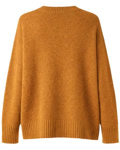 Customized Mustard Brown <b>Womens</b> <b>Oversized</b> Poncho Sweater Ribbed Crew Neck Batwing Sleeve Soft Knit Winter Pullover Fashion Top - Product Image 5