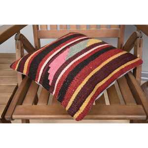 Multicolor Kilim Patchwork Wool Pillow 16x16 Inch Luxury Decorative Cushion Vintage <b>Fluffy</b> Leaves Pattern Portable <b>Bedding</b> - Product Image 4