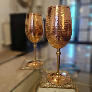 Elegante taza de acero inoxidable con acabado plateado para el hogar, oficina, viaje, café, té y elegante uso diario hecho a mano de La India - Product Image 1