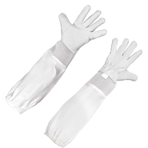 ถุงมือล่าสัตว์หนังวัวแกะแพะเนื้อหยาบสำหรับคนเลี้ยงผึ้งถุงมือแขนยาวผ้าแคนวาสสำหรับการเลี้ยงผึ้ง - Product Image 2