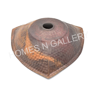 Nouveau Lavabo de salle de bain autoportant en cuivre martelé fait main, forme triangulaire, style antique et rustique, personnalisé, haute qualité, en promotion - Product Image 5