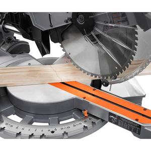 Sierra ingletadora deslizante eléctrica con cable de 15 amperios y 12 pulgadas con doble bisel, capacidad de ingleteo de 70 grados e indicador LED de línea de corte - Product Image 3
