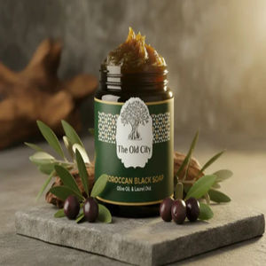 สบู่ดำโมร็อกโกผสมน้ำมันมะกอกและน้ำมันอาร์แกน - สบู่เบลดีธรรมชาติสำหรับผลัดเซลล์ผิวและทำความสะอาดอย่างล้ำลึก พร้อมบำรุงผิวแบบสปา คุณภาพสูง - Product Image 1