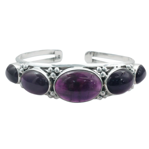 Handmade Amethyst Cuff <b>Bracelet</b> 925 <b>Sterling</b> <b>Silver</b> Fashion Jewelry for <b>Women</b> February month Birthstone Wholesale Price - Product Image 1