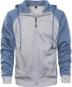 Men's <b>Zip</b> Up <b>Hoodie</b> Color Block Long Sleeve Casual Sweatshirt with <b>Pocket</b> - Product Image 1