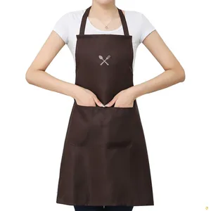 Qualidade Premium Custom Logo Cotton Polyester Womens Chef Bib Avental Limpeza Bib Cozinha Unisex Aventais