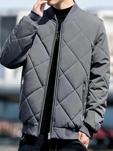 2025 Custom Made Men's Quilted <b>Winter</b> <b>Jacket</b> Coated High Quality Canvas <b>Waterproof</b> Reversible OEM Logo Service High Street Style - Product Image 2