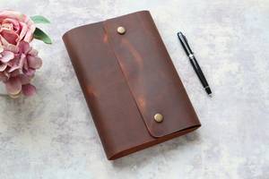 Three <b>ring</b> <b>binder</b> refillable Handmade Genuine Leather journals notebook diary <b>Ring</b> <b>Binder</b> Diary-Refillable paper sketchbook - Product Image 3