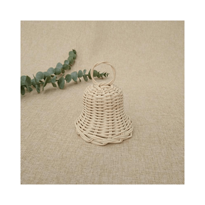 2024 décoration de vacances de noël cloches en rotin naturel pendentif en osier cloche de noël arbre suspendu ornement pour la décoration intérieure - Product Image 1