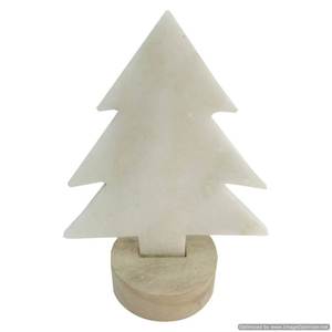 Árbol de Navidad de metal fundido de aluminio con base de madera Color gris antiguo Base de material de madera única para proveedores mayoristas - Product Image 6