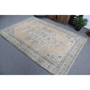 Tapis turc vintage 5,3x7,8 pieds, grand tapis oriental en laine gris - Product Image 4