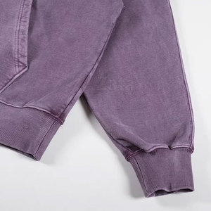 Nouveaux hommes à la mode grande taille sweats à capuche délavés à l'acide 100% coton solide hiver décontracté respirant écologique doublé - Product Image 3