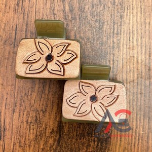 Customize Various Shapes & Sizes of Hair Claw <b>Clip</b> Hand Tooled Engraved Leather Western Hair Dressing <b>Tools</b> Available For Women - Product Image 1