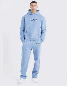 Conjunto Deportivo Holgado de Algodón 100% Gris Jaspeado, Personalizable con Logotipo, Premium, Cómodo, Marca Privada, Unisex, Ropa de Gimnasio, Conjunto de 2 Piezas - Product Image 1