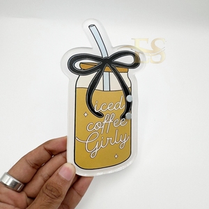 <b>Iced</b> <b>Coffee</b> Girly Acrylic Lash Tiles with Magnets for Eyelash Tweezer Private Logo Sustainable <b>Cup</b> Lash Tile with Black Bow - Product Image 6