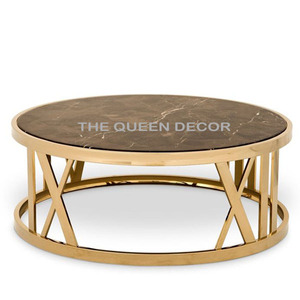 Table basse classique moderne ronde en métal et marbre pour salon salle à manger chambre cuisine hôtel meubles de maison - Product Image 3