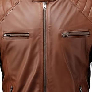 Chaqueta de Cuero de Primera Calidad para Hombre, Diseño Moderno, Nueva Colección, con Cuello Alto y Logotipo Frontal en Tela de Lona - Product Image 5