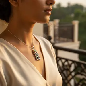 "Rhodium Plated 925 Silver Pendant <b>Necklace</b> for Women Trendy Diamond & Pearl Designs" - Product Image 3