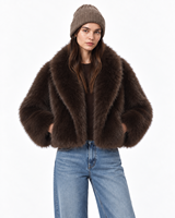 Manteau court d'hiver en fausse fourrure, veste ample et oversize écologique de haute qualité, vente en gros et fabrication sur mesure
