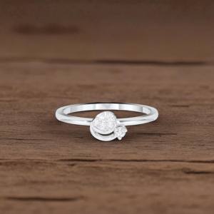 0.07กะรัต E-F/VVS-VS เพชรโมอิสซาไนต์กลมตัดชุดง่ามลายดอกไม้แหวนแฟนซีทำใน10K, 14K, 18K ทองทึบ - Product Image 4