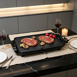 Electric Contact Grill 2200W Non Stick PTFE Grill <b>Pan</b> Die <b>Cast</b> Aluminum Sandwich Press for Home Hotel - Product Image 4