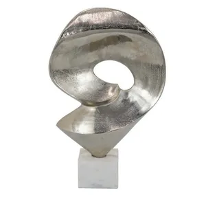 Assiette de fruits en argent de décoration de table en fer forgé de Style nordique avec ornement de bureau en aluminium en forme de fleur et accessoires - Product Image 2