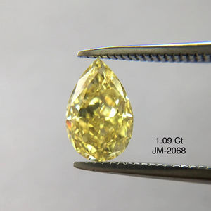 ลูกแพร์น่ารักสีเหลืองเข้ม1.09กะรัตลายแฟนซีตัด SI1สีเหลืองเข้มได้รับการรับรอง IGI เพชรทรงหลวม - Product Image 1