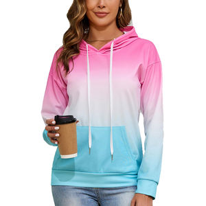 Sweat-shirt à capuche pour femme personnalisé, imprimé logo, streetwear ample, surdimensionné, brodé, gaufré, sweat-shirt à col rond pour femme - Product Image 1