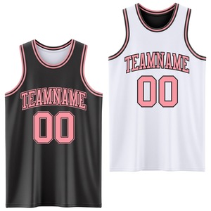Directement de la marque Engro Sports Maillot de basket-ball à sublimation double face réversible noir moyen rose personnalisé - Product Image 1