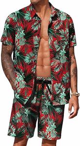 Conjunto de Camisas Hawaianas de Manga Corta con Estampado Digital Personalizado a Precio de Mayoreo, Conjunto de Verano Informal para la Playa, Conjuntos Cortos Cómodos de Verano - Product Image 5