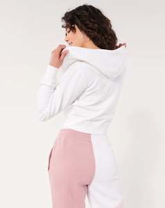 Conjuntos de sudadera informal de dos piezas con cuello redondo y pantalones de chándal con cordón para mujer, trajes con capucha de longitud corta - Product Image 6