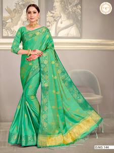 R & D ส่งออกออกแบบใหม่ปากีสถานผ้าไหม Saree ที่ดีที่สุดเท่าที่เคยแต่งงานเก็บสารีกับเสื้อ - Product Image 3