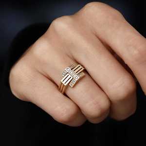 14K Solid Gold Modern Diamond <b>Ring</b> VS1 Lab Grown Diamond <b>Chunky</b> Stacking <b>Ring</b> Statement Jewelry Gift for Women - Product Image 1